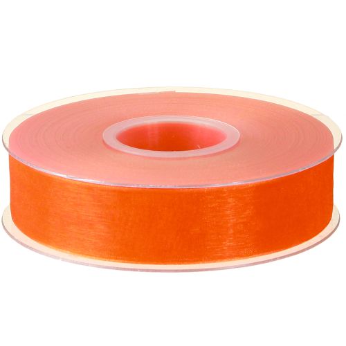 Produkt Wstążka z organzy wstążka prezentowa pomarańczowa krajka 25mm 50m