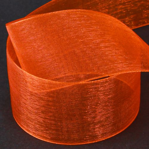 Produkt Wstążka z organzy wstążka prezentowa pomarańczowa krajka 40mm 50m
