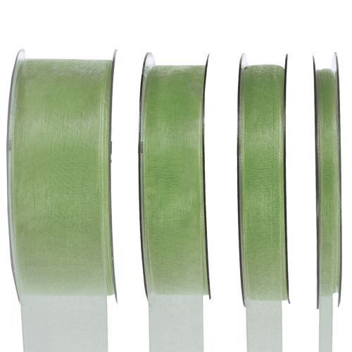 Produkt Wstążka organza wstążka prezentowa z krawędzią limonkowo-zielona 50m