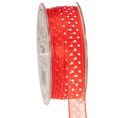 Floristik24 Wstążka w groszki do wszechstronnego pakowania prezentów sezonowych, szerokość 1,5 cm, długość 20 m