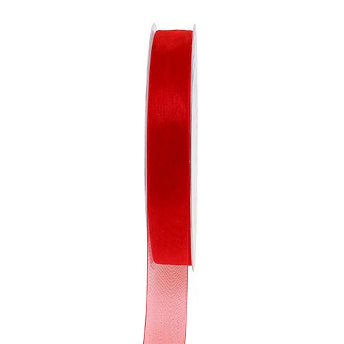 Produkt Wstążka organza z krawędzią 1,5cm 50m czerwona