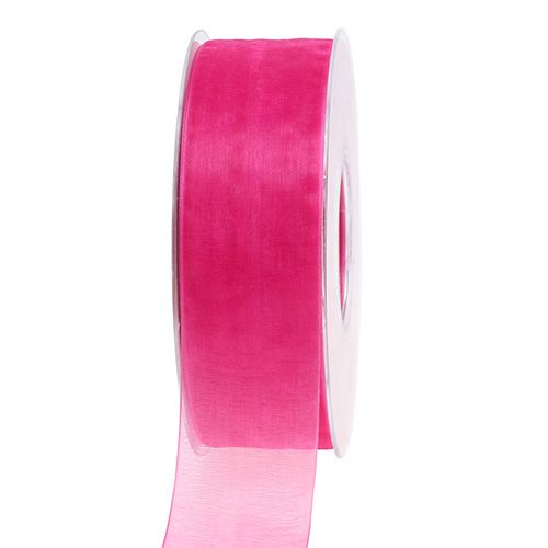 Produkt Wstążka organza z krawędzią 50m różowa
