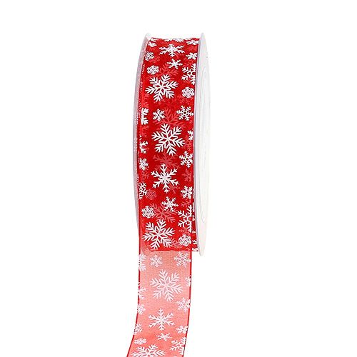 Floristik24 Organza Ribbon Christmas Red 25mm 20m