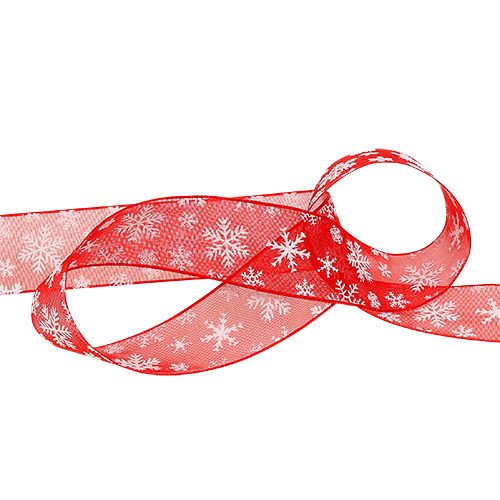 Floristik24 Organza Ribbon Christmas Red 25mm 20m