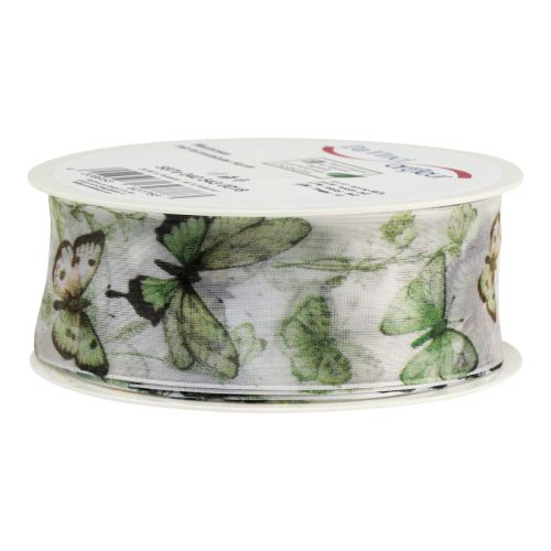 Produkt Wstążka organza szyfonowa motyle zielona 40mm 18m