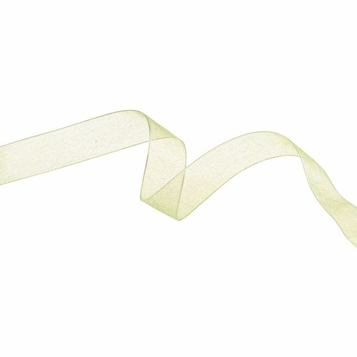 Produkt Wstążka z organzy zielona wstążka prezentowa krajka limonkowa 15mm 50m