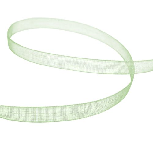 Produkt Wstążka organza zielona wstążka prezentowa krawędziowa limonkowo-zielona 6mm 50m