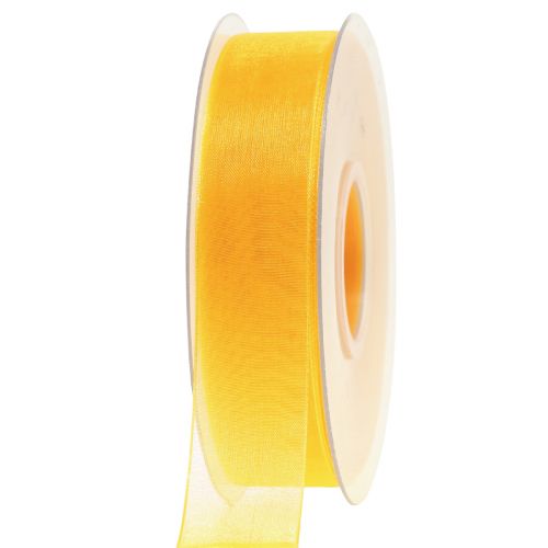Produkt Wstążka z organzy wstążka prezentowa żółta wstążka krajka 25mm 50m