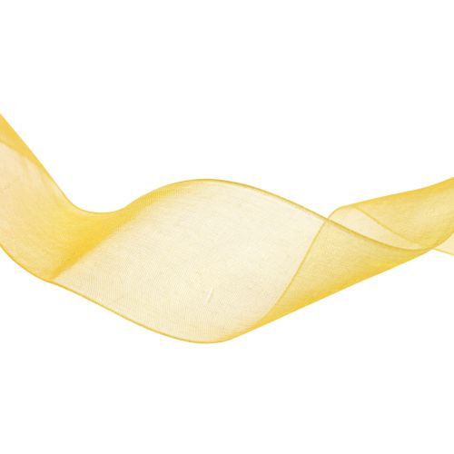 Produkt Wstążka z organzy wstążka prezentowa żółta wstążka krajka 40mm 50m