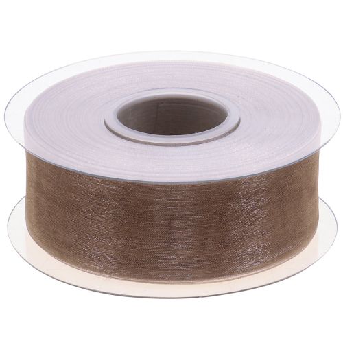 Produkt Wstążka z organzy wstążka prezentowa beżowa tkana wstążka taupe 40mm 50m