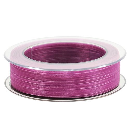 Floristik24 Organza wstążka bakłażan 7mm 50m