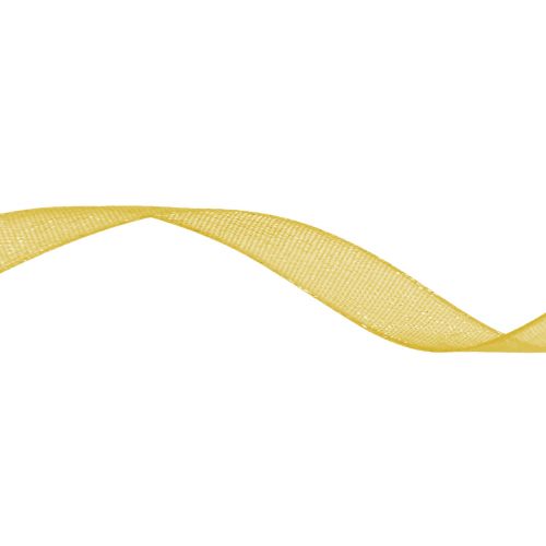 Produkt Wstążka z organzy wstążka prezentowa żółta krajka 6mm 50m
