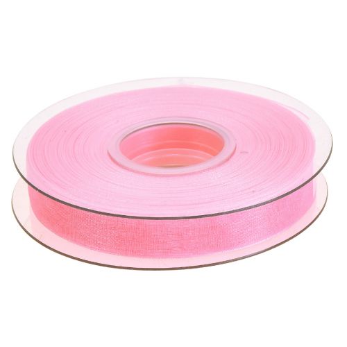 Produkt Wstążka prezentowa z organzy Różowa wstążka z krajką 15mm 50m