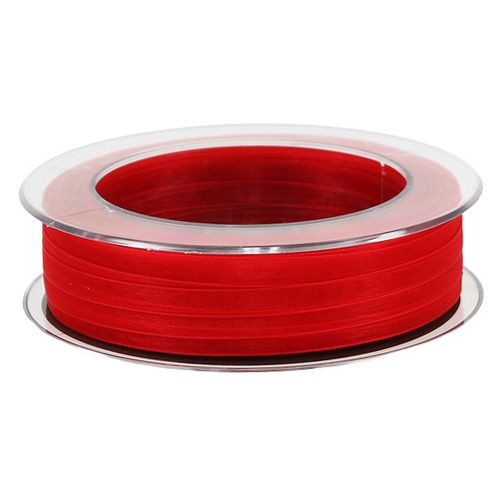 Produkt Wstążka z organzy z krajką czerwona 7mm 50m