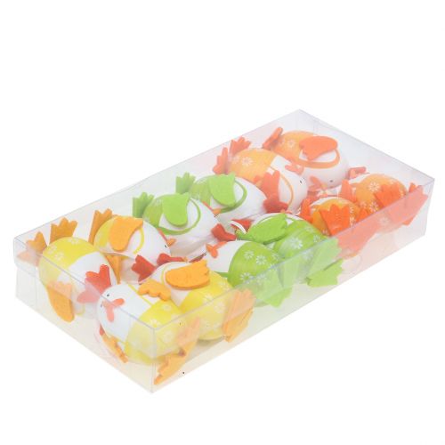 Produkt Malowane jajko jako kogut do zawieszenia w mieszance 7,5cm 12 szt