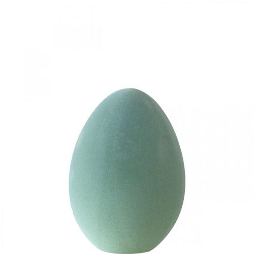 Jajko wielkanocne jajko ozdobne szaro-zielone plastikowe flokowane 20cm