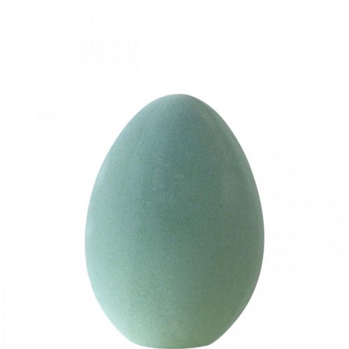 Jajko wielkanocne plastikowe szaro-zielone deco jajko zielone flokowane 25cm