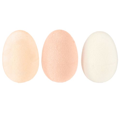 Produkt Jajka Wielkanocne Flokowane w Brzoskwiniowo-Brązowo-Białe H6cm 24szt