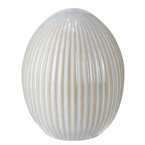 Produkt Pisanki z rowkami Ceramiczne dekoracyjne jajko białe szare 7,5×9cm 4 szt.