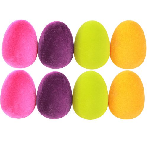 Produkt Pisanki do zawieszenia flokowane 4 kolory 9,5 cm 8 szt
