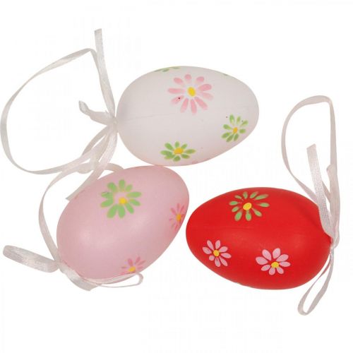 Pisanki do zawieszenia z kwiatami Dekoracja wielkanocna 6cm 12szt