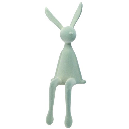 Floristik24 Stołek Easter Bunny Edge Siedzący Królik – 2. Wybór – Flokowany Szaro-Zielony 56 cm