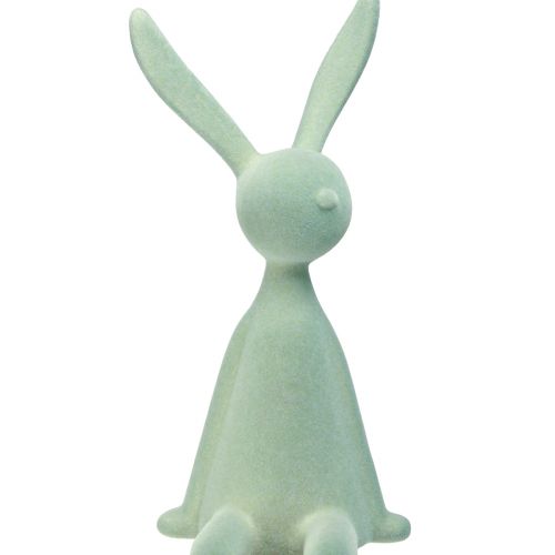 Floristik24 Stołek Easter Bunny Edge Siedzący Królik – 2. Wybór – Flokowany Szaro-Zielony 56 cm
