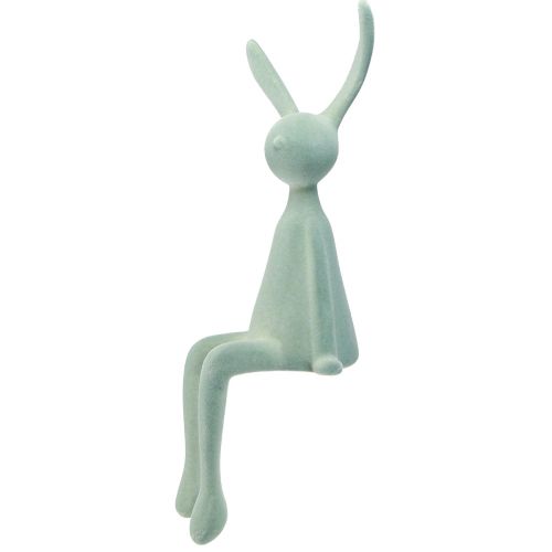 Floristik24 Stołek Easter Bunny Edge Siedzący Królik – 2. Wybór – Flokowany Szaro-Zielony 56 cm