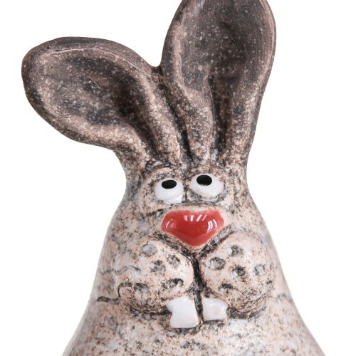 Floristik24 Zajączek Wielkanocny Ceramiczny Zabawny Dekoracyjny Królik Brązowy W7cm 6 szt