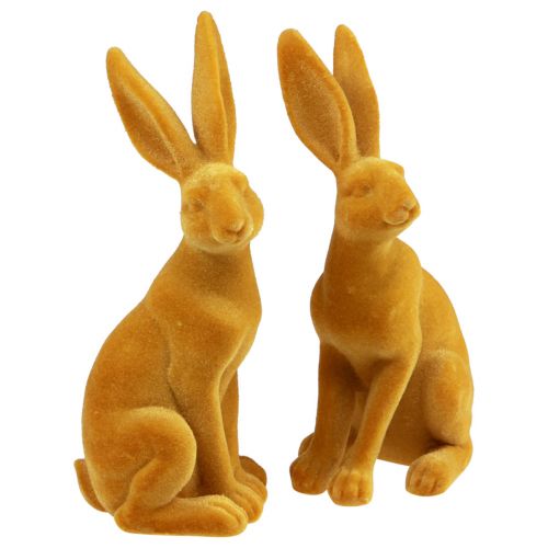 Produkt Zając Wielkanocny Dekoracyjna Figurka Królika Wielkanocne Żółte Curry W12,5cm 2 szt
