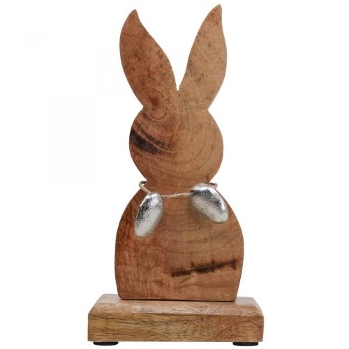 Produkt Zając wielkanocny drewniany z jajkami metal, dekoracja stołu Wielkanoc W20,5cm