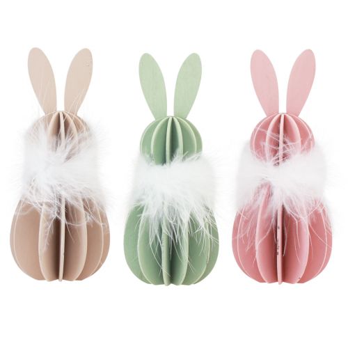 Produkt Zając wielkanocny dekoracja stołu zając drewniany kolorowy 5,5×15cm 3 szt