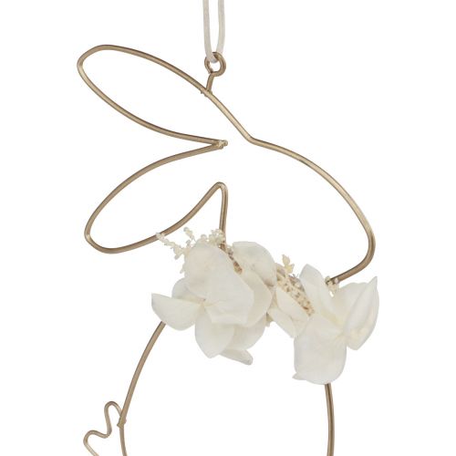 Floristik24 Zajączki wielkanocne do zawieszenia kwiatków metalowych złote 10×14,5cm 4 szt