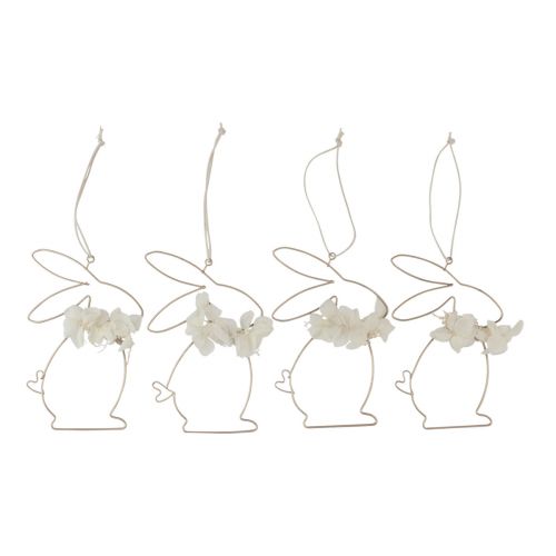 Floristik24 Zajączki wielkanocne do zawieszenia kwiatków metalowych złote 10×14,5cm 4 szt