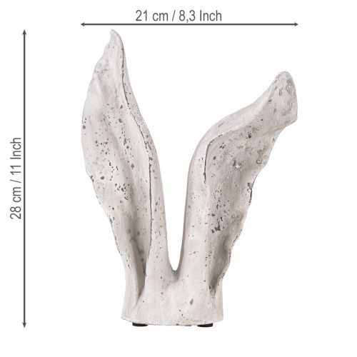 Floristik24 Dekoracja Zając Wielkanocny Uszy Królika Szaro/Biały Shabby Chic H29cm