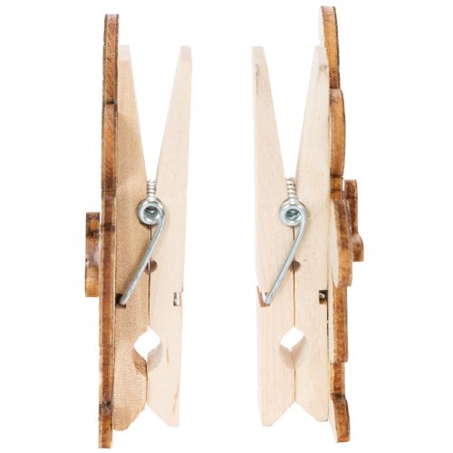 Produkt Dekoracyjne klipsy w kształcie zajączka wielkanocnego, różowo-białe drewniane ozdoby wielkanocne, 7,5 cm, 4 sztuki