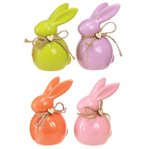 Produkt Zajączki wielkanocne ceramiczne zajączki dekoracyjne kolorowe 5,5×6×9,5cm 4 szt