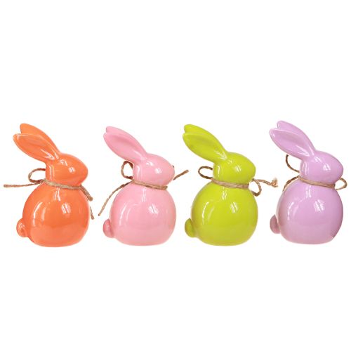 Produkt Zajączki wielkanocne ceramiczne zajączki dekoracyjne kolorowe 5,5×6×9,5cm 4 szt