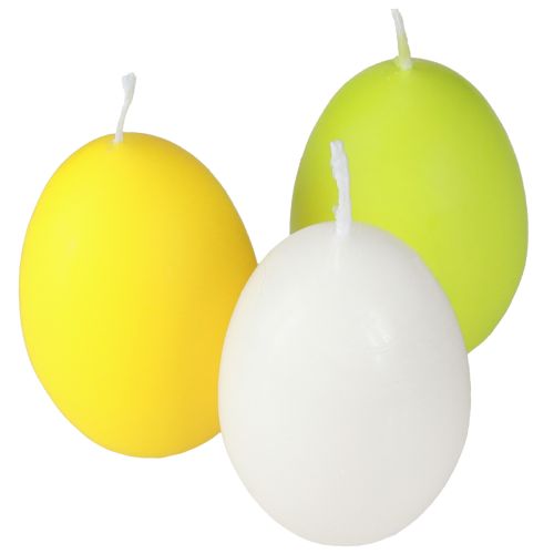 Produkt Świece wielkanocne świece jajeczne zielone pomarańczowe białe H6cm Ø2,5cm 30szt
