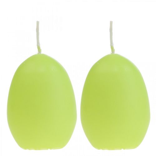 Floristik24 Świece wielkanocne jajko, świece jajeczne Wielkanocna limonka Ø4,5cm W6cm 6szt