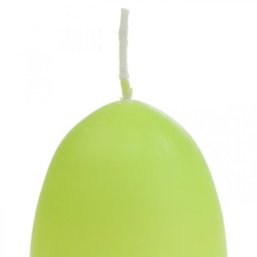 Floristik24 Świece wielkanocne jajko, świece jajeczne Wielkanocna limonka Ø4,5cm W6cm 6szt