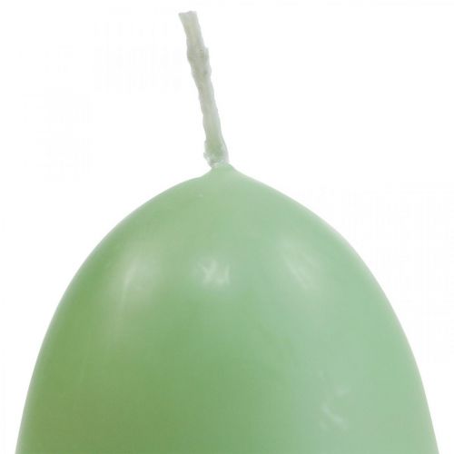 Floristik24 Świece wielkanocne jajko, świece jajko Wielkanoc zielone Ø4,5cm W6cm 6szt