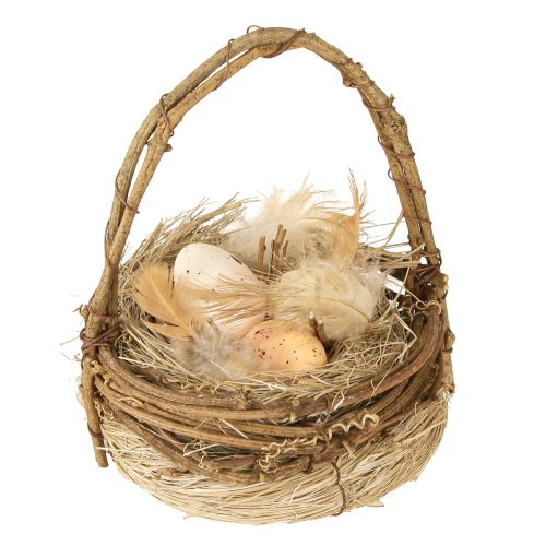 Produkt Koszyk wielkanocny z jajkami przepiórczymi sztuczny koszyk na jajka winorośl Ø12cm 2 szt