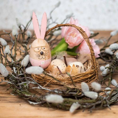 Floristik24 Koszyk wielkanocny z jajkami Sztuczna dekoracja stołu pisanki Ø16cm