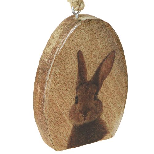 Produkt Zawieszka wielkanocna Króliczek w jajku Drewno Juta Naturalne 8x10,5cm 4szt