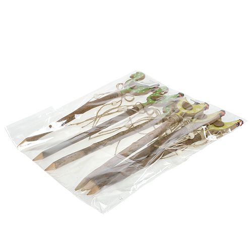 Floristik24 Korek wielkanocny kurczak żółty, zielony 8cm L36cm 6szt.