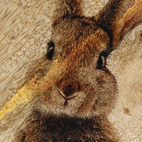Produkt Talerz Wielkanocny Drewniany Talerz Dekoracyjny Królik w Jajku Naturalny 25x26cm