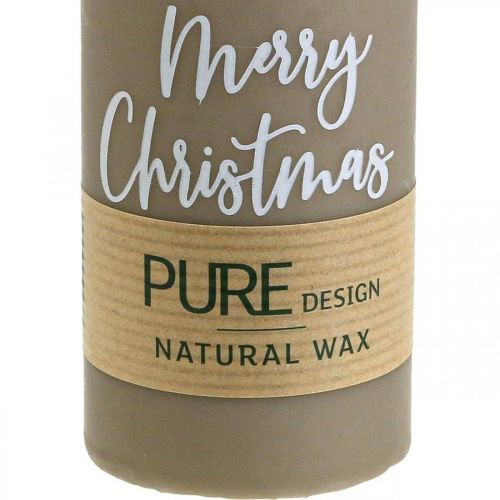 Świece filarowe PURE Merry Christmas 130/60mm wosk brązowy 4szt