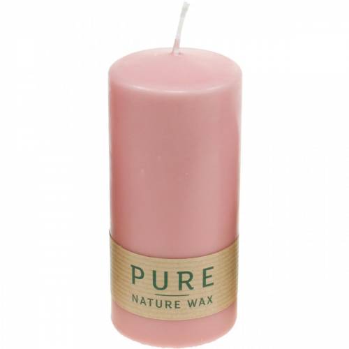 PURE świeca pieńkowa 130/60 świeca dekoracyjna różowy naturalny wosk