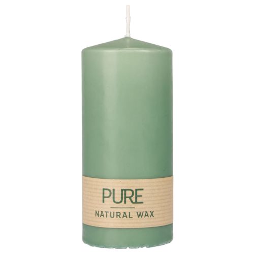 Floristik24 Świeca okrągła PURE zielone szmaragdowe świece Wenzel 130/60mm